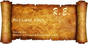 Rolland Edit névjegykártya